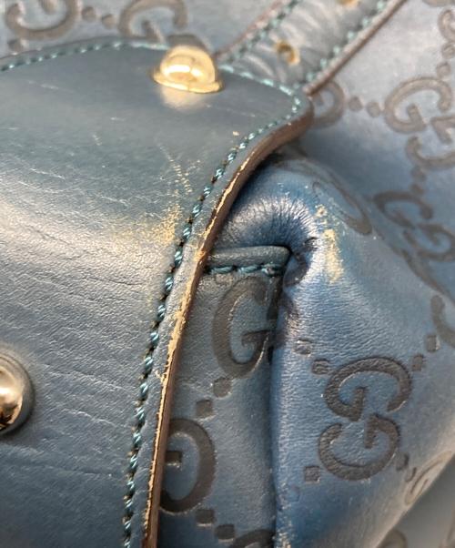 GUCCI（グッチ）GUCCI (グッチ) ホースビット型押し ハンドバッグ ネイビーの古着・服飾アイテム