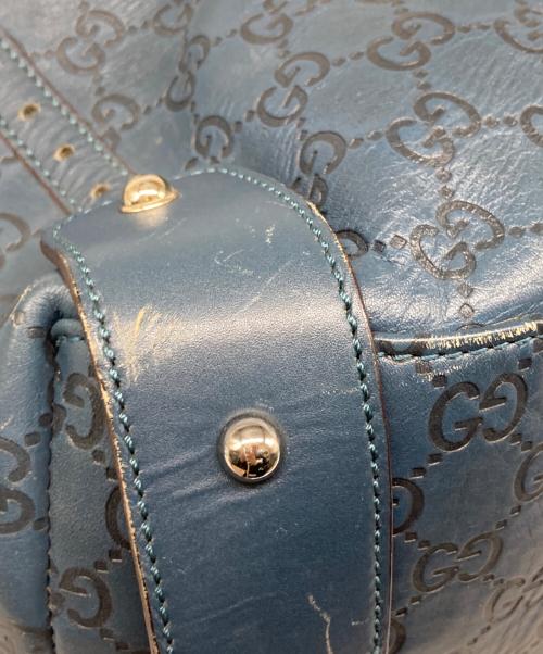 GUCCI（グッチ）GUCCI (グッチ) ホースビット型押し ハンドバッグ ネイビーの古着・服飾アイテム