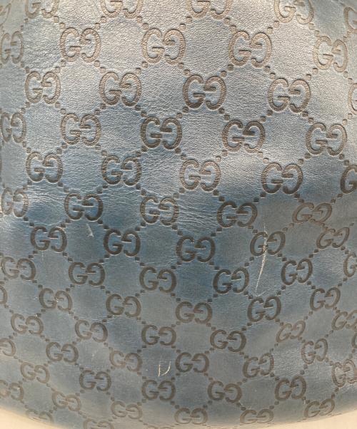 GUCCI（グッチ）GUCCI (グッチ) ホースビット型押し ハンドバッグ ネイビーの古着・服飾アイテム