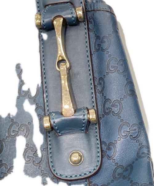 GUCCI（グッチ）GUCCI (グッチ) ホースビット型押し ハンドバッグ ネイビーの古着・服飾アイテム