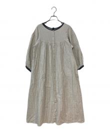 Samansa Mos2×Cross×Staff（サマンサモスモス）の古着「前後2WAYチェックワンピース」｜ベージュ