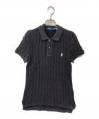 POLO RALPH LAURENポロ・ラルフローレン）の古着「スモールポニー ケーブルニットポロシャツ」｜グレー
