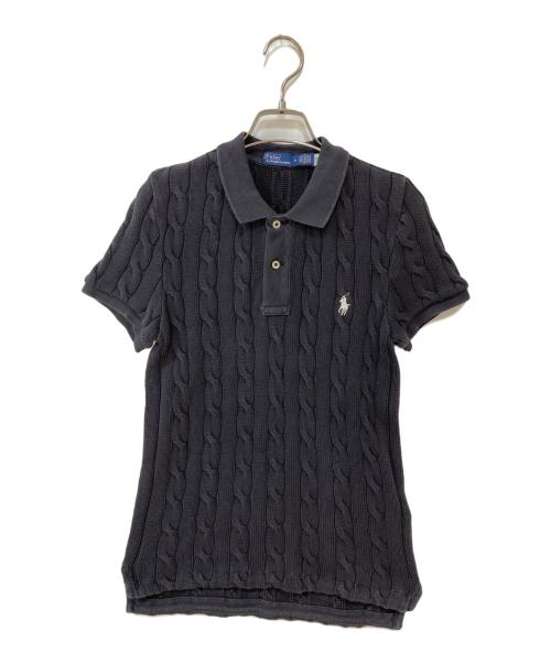 POLO RALPH LAUREN（ポロ・ラルフローレン）POLO RALPH LAUREN (ポロ・ラルフローレン) スモールポニー ケーブルニットポロシャツ グレー サイズ:Mの古着・服飾アイテム