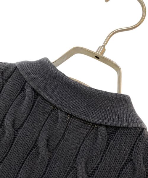 POLO RALPH LAUREN（ポロ・ラルフローレン）POLO RALPH LAUREN (ポロ・ラルフローレン) スモールポニー ケーブルニットポロシャツ グレー サイズ:Mの古着・服飾アイテム