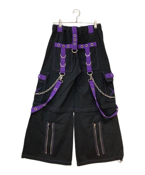 REFLEM（レフレム）REFLEM (レフレム) 2WAYワイドアジャスターパンツ ブラック×パープル サイズ:Freeの古着・服飾アイテム