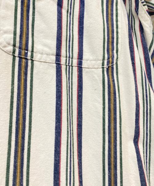 Eddie Bauer（エディーバウアー）Eddie Bauer (エディーバウアー) Elkhorn Twill ストライプシャツ ホワイト サイズ:Mの古着・服飾アイテム