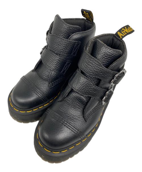 Dr.Martens（ドクターマーチン）Dr.Martens (ドクターマーチン) DEVON FLOWER 2STRAP BOOT プラットフォーム ブーツ ブラック サイズ:UK4の古着・服飾アイテム