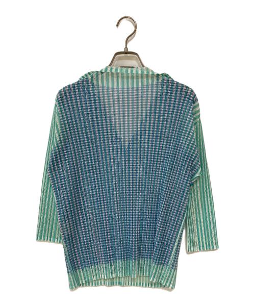 PLEATS PLEASE（プリーツプリーズ）PLEATS PLEASE (プリーツプリーズ) レイヤードプリーツカットソー グリーン サイズ:3の古着・服飾アイテム