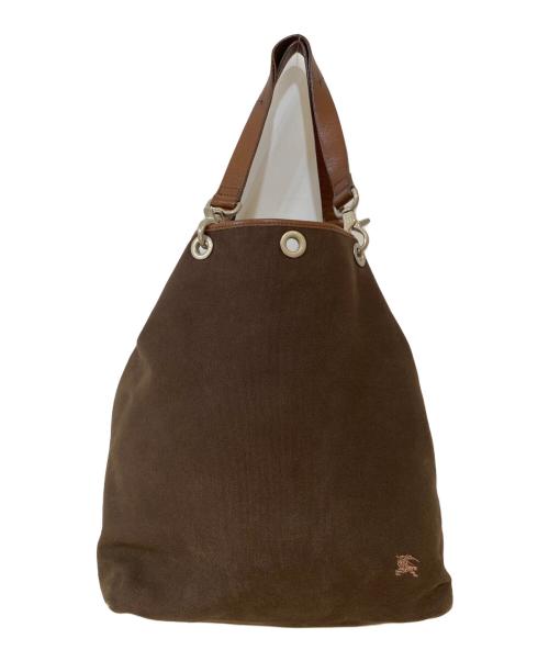 BURBERRY BLUE LABEL（バーバリー ブルー レーベル）BURBERRY BLUE LABEL (バーバリー ブルー レーベル) 裏地ノヴァチェック キャンバストートバッグ ブラウンの古着・服飾アイテム