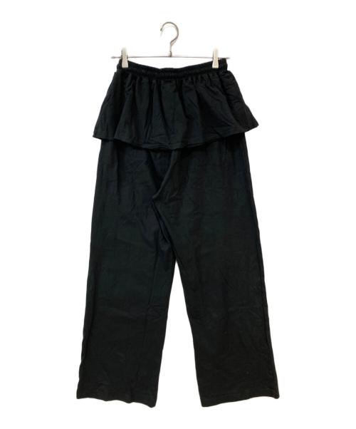 Matin Kim（マーティン・キム）Matin Kim (マーティン・キム) LAYERED SKIRT JERSEY PANTS ブラック サイズ:S 未使用品の古着・服飾アイテム