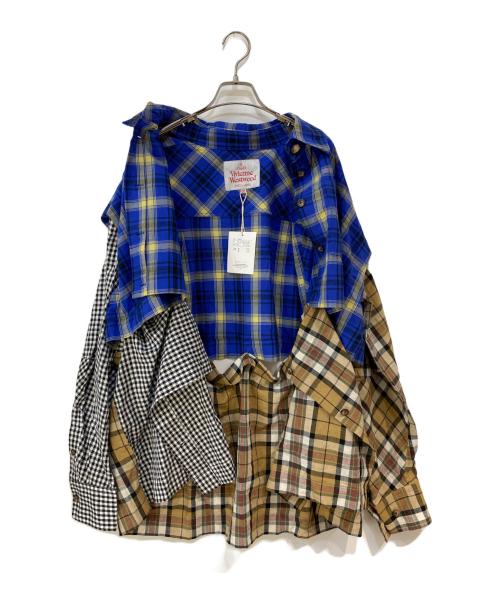 Vivienne Westwood RED LABEL（ヴィヴィアンウエストウッドレッドレーベル）Vivienne Westwood RED LABEL (ヴィヴィアンウエストウッドレッドレーベル) トリプルチェックブロッキングディタッチャブルシャツ マルチカラー サイズ:00 未使用品の古着・服飾アイテム