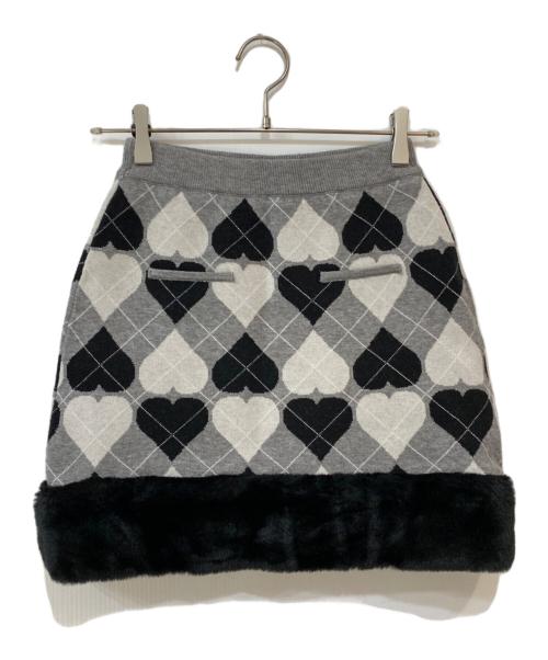 darich（ダーリッチ）darich (ダーリッチ) アーガイルハートチェックニットセットアップ グレー サイズ:FREE-L 未使用品の古着・服飾アイテム