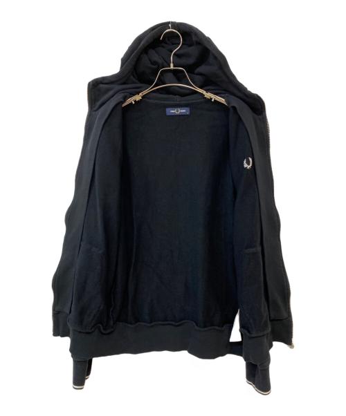 FRED PERRY（フレッドペリー）FRED PERRY (フレッドペリー) Hooded Zip Through Sweatshirt ブラック サイズ:Mの古着・服飾アイテム