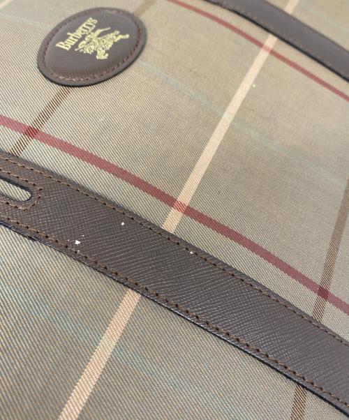 Burberry's（バーバリーズ）Burberry's (バーバリーズ) ウィンドウペンチェックミニボストンバッグ ベージュ×ブラウンの古着・服飾アイテム