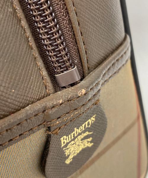 Burberry's（バーバリーズ）Burberry's (バーバリーズ) ウィンドウペンチェックミニボストンバッグ ベージュ×ブラウンの古着・服飾アイテム