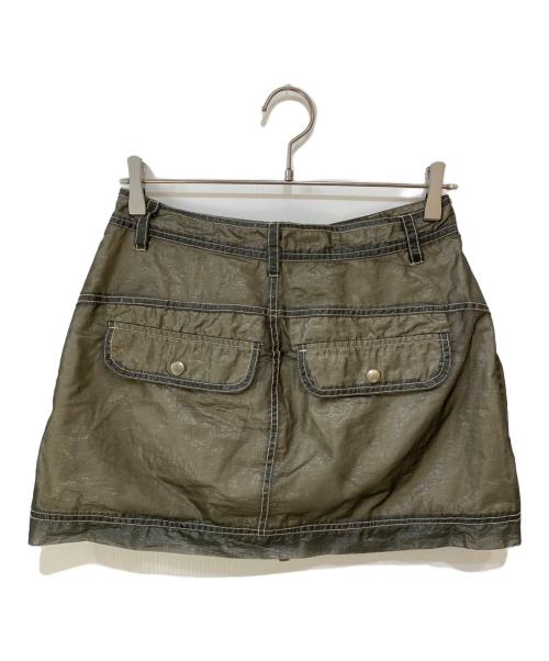 DIESEL（ディーゼル）DIESEL (ディーゼル) O-KYLIE-A ミリタリーパッチポケットミニスカート オリーブ サイズ:28の古着・服飾アイテム