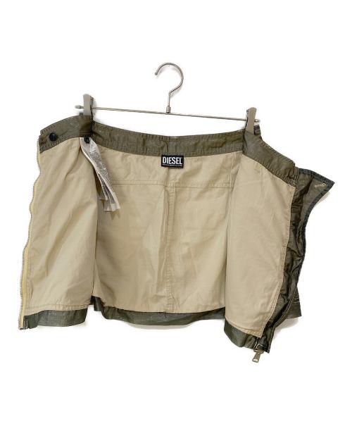 DIESEL（ディーゼル）DIESEL (ディーゼル) O-KYLIE-A ミリタリーパッチポケットミニスカート オリーブ サイズ:28の古着・服飾アイテム