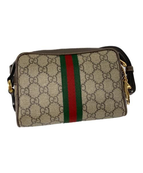 GUCCI（グッチ）GUCCI (グッチ) GGスプリーム オフィディア シェリーライン ショルダーバッグ ブラウンの古着・服飾アイテム