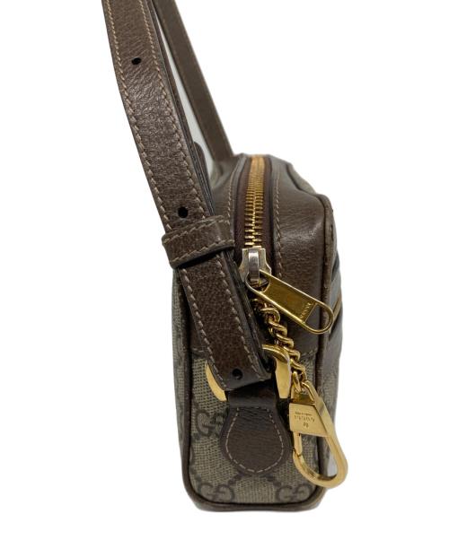 GUCCI（グッチ）GUCCI (グッチ) GGスプリーム オフィディア シェリーライン ショルダーバッグ ブラウンの古着・服飾アイテム