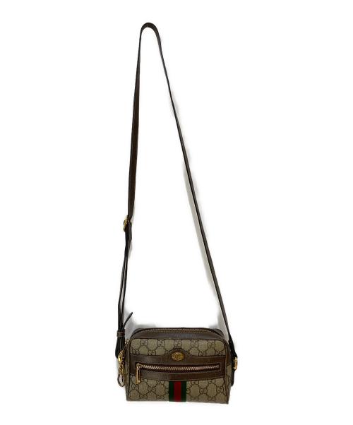 GUCCI（グッチ）GUCCI (グッチ) GGスプリーム オフィディア シェリーライン ショルダーバッグ ブラウンの古着・服飾アイテム