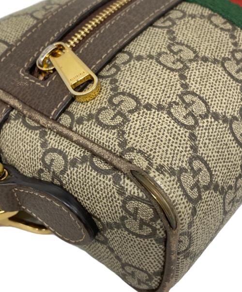 GUCCI（グッチ）GUCCI (グッチ) GGスプリーム オフィディア シェリーライン ショルダーバッグ ブラウンの古着・服飾アイテム