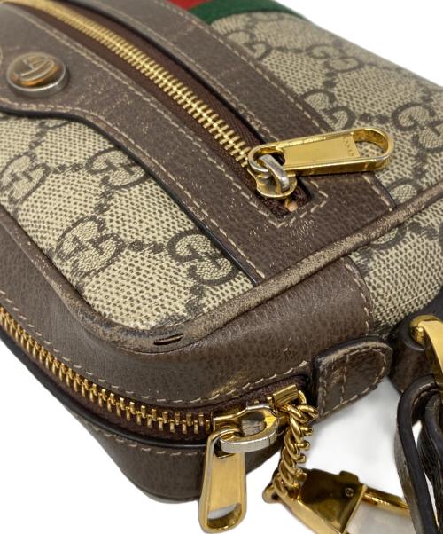 GUCCI（グッチ）GUCCI (グッチ) GGスプリーム オフィディア シェリーライン ショルダーバッグ ブラウンの古着・服飾アイテム
