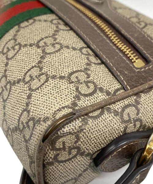 GUCCI（グッチ）GUCCI (グッチ) GGスプリーム オフィディア シェリーライン ショルダーバッグ ブラウンの古着・服飾アイテム