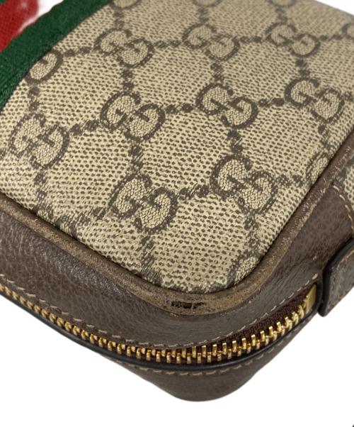 GUCCI（グッチ）GUCCI (グッチ) GGスプリーム オフィディア シェリーライン ショルダーバッグ ブラウンの古着・服飾アイテム
