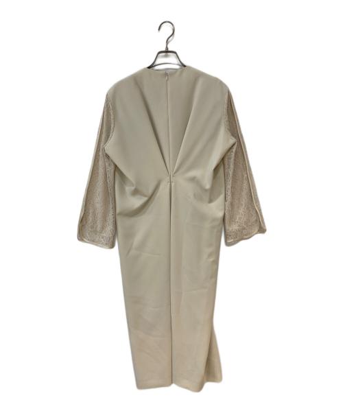 BALLSEY（ボールジィ）BALLSEY (ボールジィ) ドライダブルクロス レースコンビワンピース アイボリー サイズ:36の古着・服飾アイテム