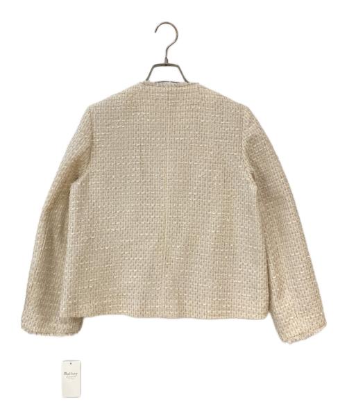 BALLSEY（ボールジィ）BALLSEY (ボールジィ) ミックスヤーンツイード ノーカラージャケット アイボリー サイズ:36 未使用品の古着・服飾アイテム
