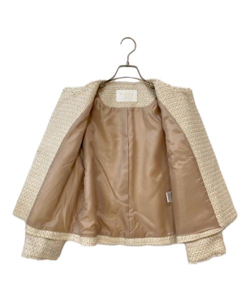 BALLSEY（ボールジィ）BALLSEY (ボールジィ) ミックスヤーンツイード ノーカラージャケット アイボリー サイズ:36 未使用品の古着・服飾アイテム
