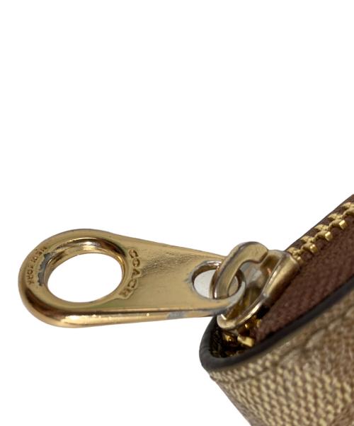 COACH（コーチ）COACH (コーチ) ロング ジップ アラウンド ウォレット シグネチャー キャンバス ブラウンの古着・服飾アイテム