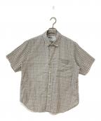 MHLマーガレットハウエル）の古着「GINGHAM COTTON LINEN コットンリネンギンガムチェックシャツ」｜グレー