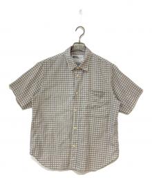 MHL（マーガレットハウエル）の古着「GINGHAM COTTON LINEN コットンリネンギンガムチェックシャツ」｜グレー