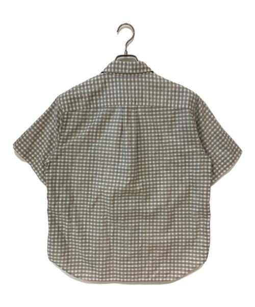 MHL（マーガレットハウエル）MHL (マーガレットハウエル) GINGHAM COTTON LINEN コットンリネンギンガムチェックシャツ グレー サイズ:Mの古着・服飾アイテム
