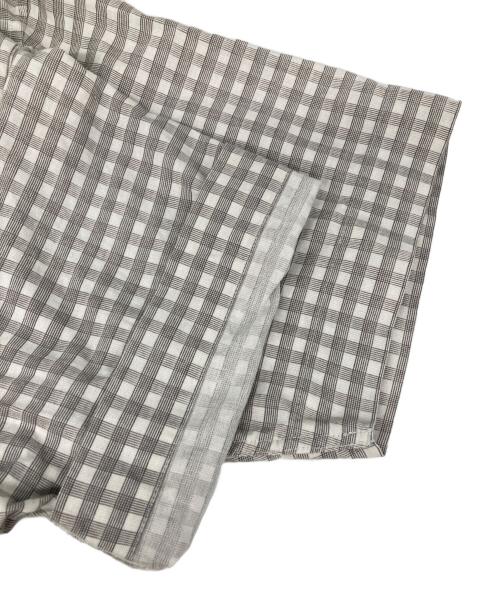 MHL（マーガレットハウエル）MHL (マーガレットハウエル) GINGHAM COTTON LINEN コットンリネンギンガムチェックシャツ グレー サイズ:Mの古着・服飾アイテム