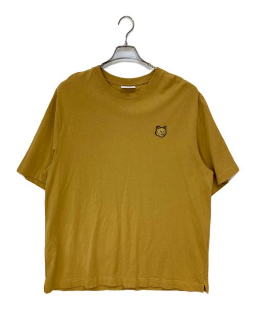 maison kitsune（メゾンキツネ）maison kitsune (メゾンキツネ) BOLD FOX HEAD PATCH OVERSIZE TEE SHIRT イエロー サイズ:Lの古着・服飾アイテム