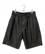 UNIVERSAL PRODUCTS.ユニバーサルプロダクツ）の古着「25SS Lamb Leather Easy Shorts」｜ブラック