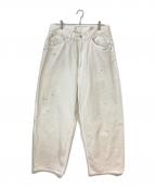 ANCELLMアンセルム）の古着「AGING WIDE 5P DENIM PANTS」｜ホワイト