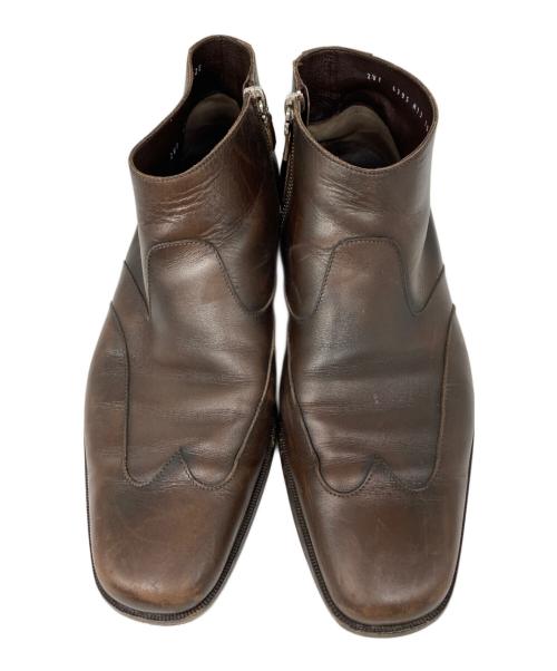 Salvatore Ferragamo（サルヴァトーレ フェラガモ）Salvatore Ferragamo (サルヴァトーレ フェラガモ) サイドジップブーツ ブラウン サイズ:10Eの古着・服飾アイテム