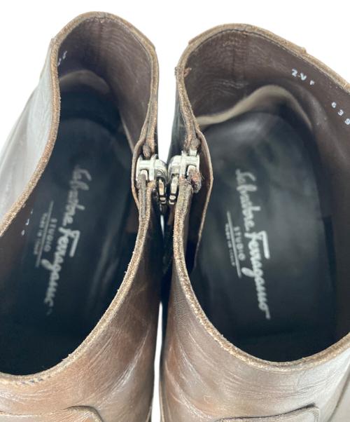 Salvatore Ferragamo（サルヴァトーレ フェラガモ）Salvatore Ferragamo (サルヴァトーレ フェラガモ) サイドジップブーツ ブラウン サイズ:10Eの古着・服飾アイテム