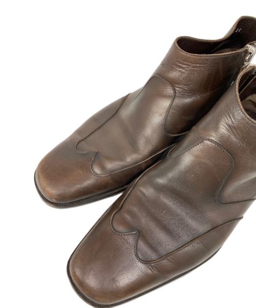 Salvatore Ferragamo（サルヴァトーレ フェラガモ）Salvatore Ferragamo (サルヴァトーレ フェラガモ) サイドジップブーツ ブラウン サイズ:10Eの古着・服飾アイテム