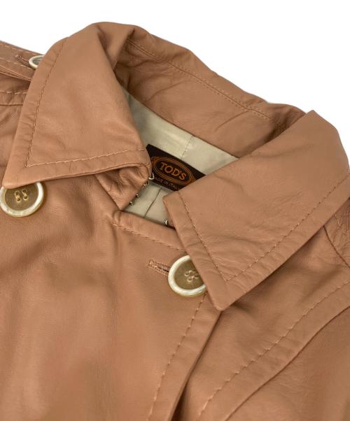 TOD'S（トッズ）TOD'S (トッズ) ラムレザートレンチコート ピンク サイズ: 46の古着・服飾アイテム