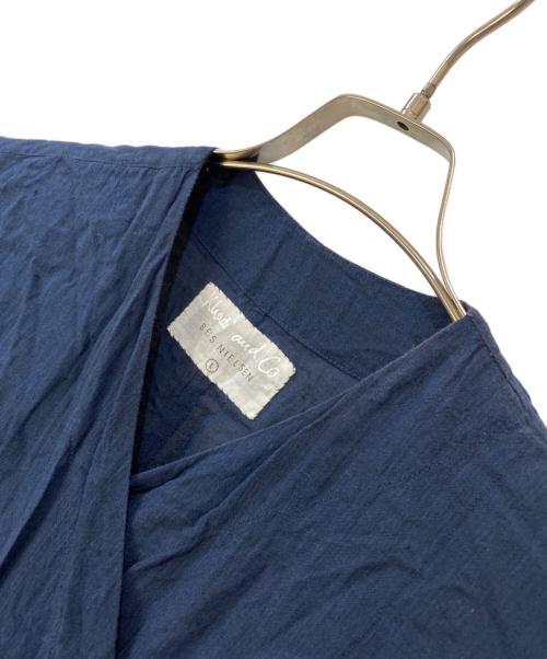 Khadi and Co（カディアンドコー）Khadi and Co (カディアンドコー) コットンラップワンピース ネイビー サイズ:Lの古着・服飾アイテム