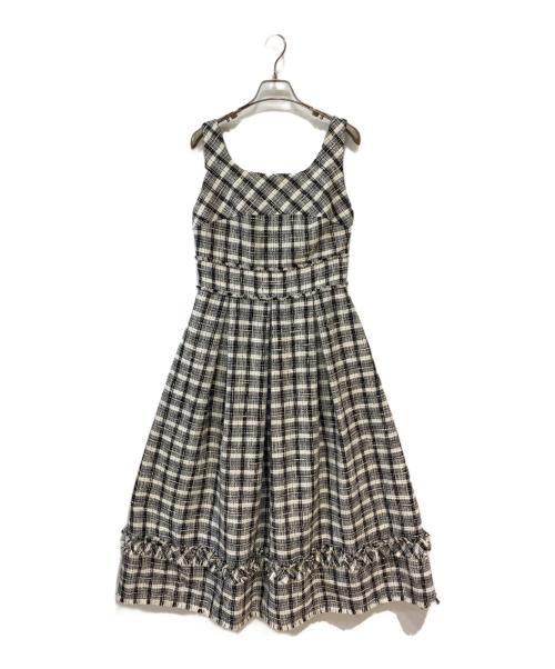 HER LIP TO（ハーリップトゥ）HER LIP TO (ハーリップトゥ) Summer Tweed Dress ブラック×ホワイト サイズ:sの古着・服飾アイテム