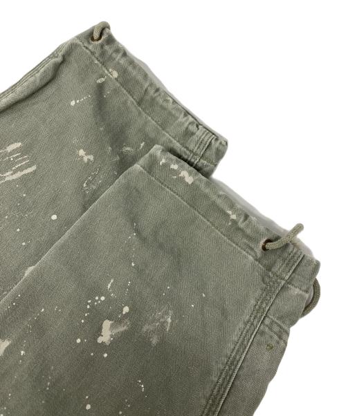 POLO RALPH LAUREN（ポロ・ラルフローレン）POLO RALPH LAUREN (ポロ・ラルフローレン) ペイント加工 6ポケット ヘリンボーン カーゴ パンツ カーキ サイズ: 4の古着・服飾アイテム