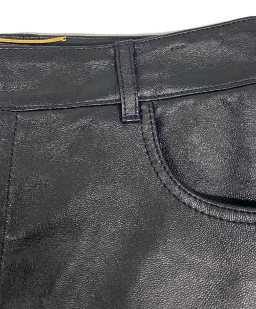 Saint Laurent Paris（サンローランパリ）Saint Laurent Paris (サンローランパリ) スナップボタン レザースカート ブラック サイズ: 36の古着・服飾アイテム