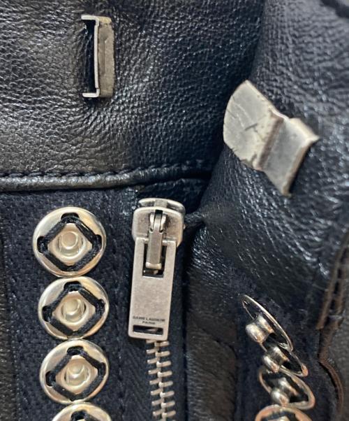 Saint Laurent Paris（サンローランパリ）Saint Laurent Paris (サンローランパリ) スナップボタン レザースカート ブラック サイズ: 36の古着・服飾アイテム