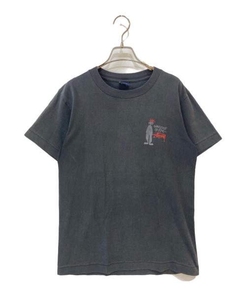 stussy（ステューシー）stussy (ステューシー) 90s シャドーマンプリントTシャツ グレー サイズ:Mの古着・服飾アイテム