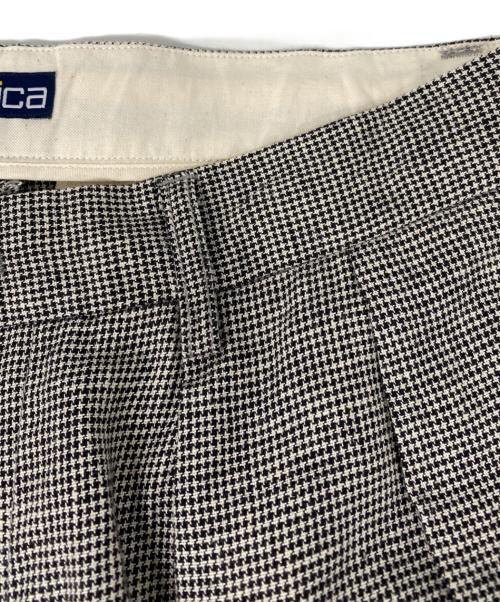 NAUTICA（ノーティカ）NAUTICA (ノーティカ) 千鳥柄イージースラックス ブラック サイズ:Mの古着・服飾アイテム